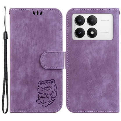 For Xiaomi Poco F6 Pro 5G  /  Redmi K70 5G  /  K70 Pro 5G Wallet Phone Case Cute Tiger Imprint Leather Cover