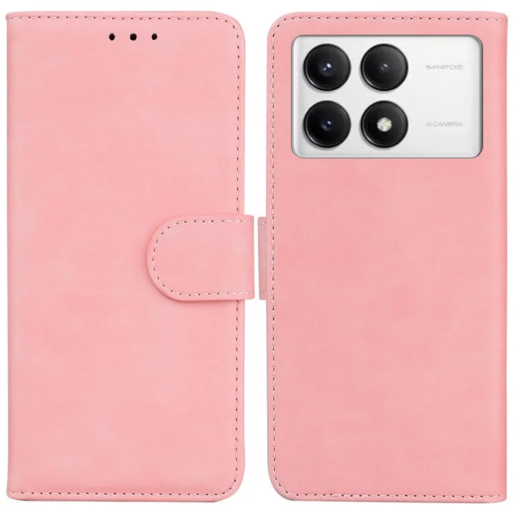 For Xiaomi Poco F6 Pro 5G / Redmi K70 5G / K70 Pro 5G Phone Case Solid Color Leather Wallet Cover