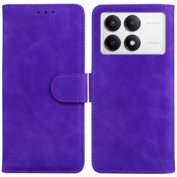 For Xiaomi Poco F6 Pro 5G / Redmi K70 5G / K70 Pro 5G Phone Case Solid Color Leather Wallet Cover