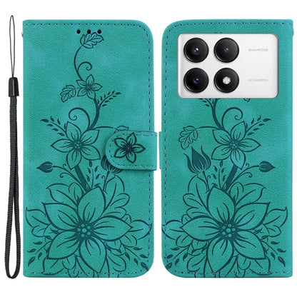For Xiaomi Poco F6 Pro 5G  /  Redmi K70 5G  /  K70 Pro 5G Case Lily Flower PU Leather Stand Phone Cover