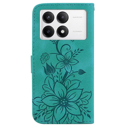For Xiaomi Poco F6 Pro 5G  /  Redmi K70 5G  /  K70 Pro 5G Case Lily Flower PU Leather Stand Phone Cover