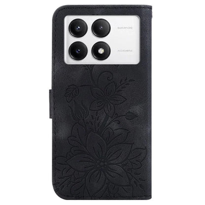 For Xiaomi Poco F6 Pro 5G  /  Redmi K70 5G  /  K70 Pro 5G Case Lily Flower PU Leather Stand Phone Cover