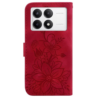 For Xiaomi Poco F6 Pro 5G  /  Redmi K70 5G  /  K70 Pro 5G Case Lily Flower PU Leather Stand Phone Cover