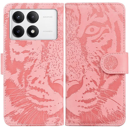 For Xiaomi Poco F6 Pro 5G / Redmi K70 5G / K70 Pro 5G Phone Case Tiger Imprint Stand Leather Cover