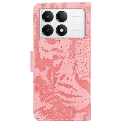 For Xiaomi Poco F6 Pro 5G / Redmi K70 5G / K70 Pro 5G Phone Case Tiger Imprint Stand Leather Cover