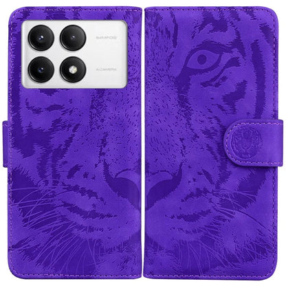 For Xiaomi Poco F6 Pro 5G / Redmi K70 5G / K70 Pro 5G Phone Case Tiger Imprint Stand Leather Cover