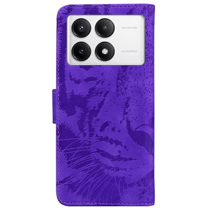 For Xiaomi Poco F6 Pro 5G / Redmi K70 5G / K70 Pro 5G Phone Case Tiger Imprint Stand Leather Cover