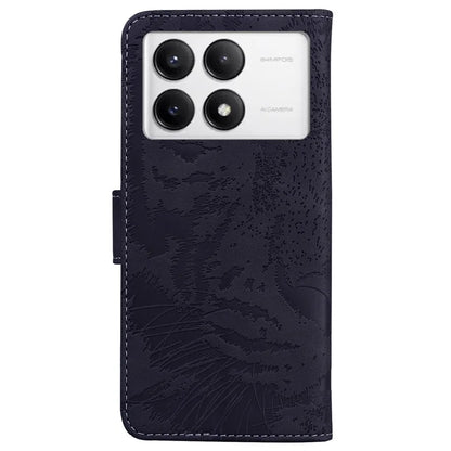 For Xiaomi Poco F6 Pro 5G / Redmi K70 5G / K70 Pro 5G Phone Case Tiger Imprint Stand Leather Cover