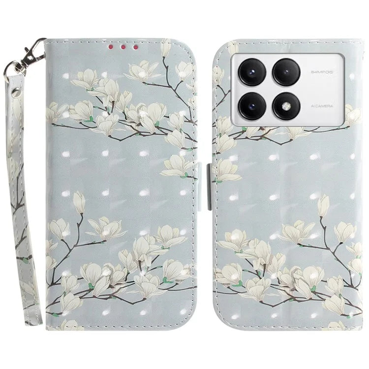 For Xiaomi Poco F6 Pro 5G / K70 5G / K70 Pro 5 Wallet Phone Case 3D Pattern Print Leather Flip Cover