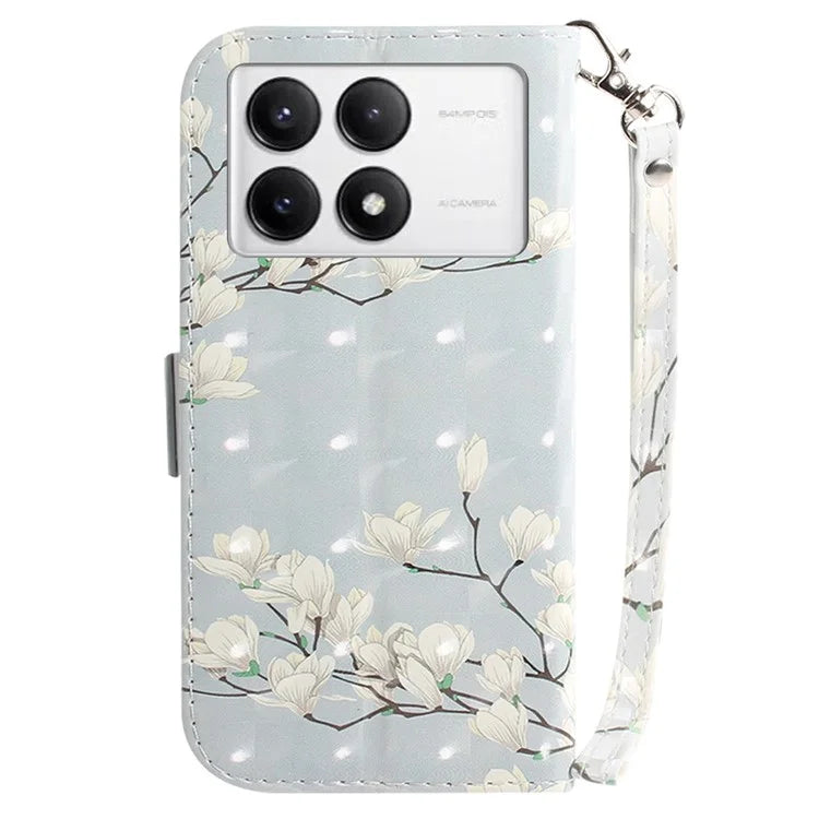 For Xiaomi Poco F6 Pro 5G / K70 5G / K70 Pro 5 Wallet Phone Case 3D Pattern Print Leather Flip Cover