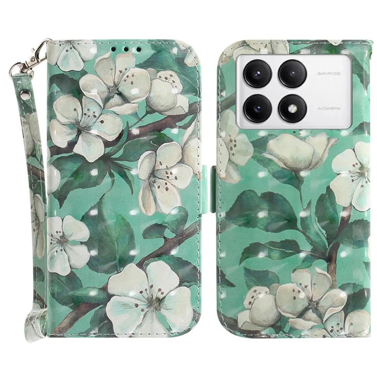 For Xiaomi Poco F6 Pro 5G / K70 5G / K70 Pro 5 Wallet Phone Case 3D Pattern Print Leather Flip Cover