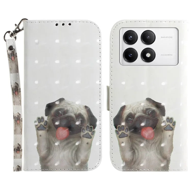 For Xiaomi Poco F6 Pro 5G / K70 5G / K70 Pro 5 Wallet Phone Case 3D Pattern Print Leather Flip Cover