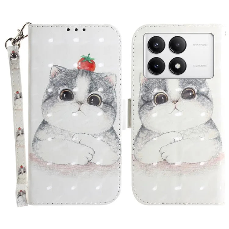 For Xiaomi Poco F6 Pro 5G / K70 5G / K70 Pro 5 Wallet Phone Case 3D Pattern Print Leather Flip Cover