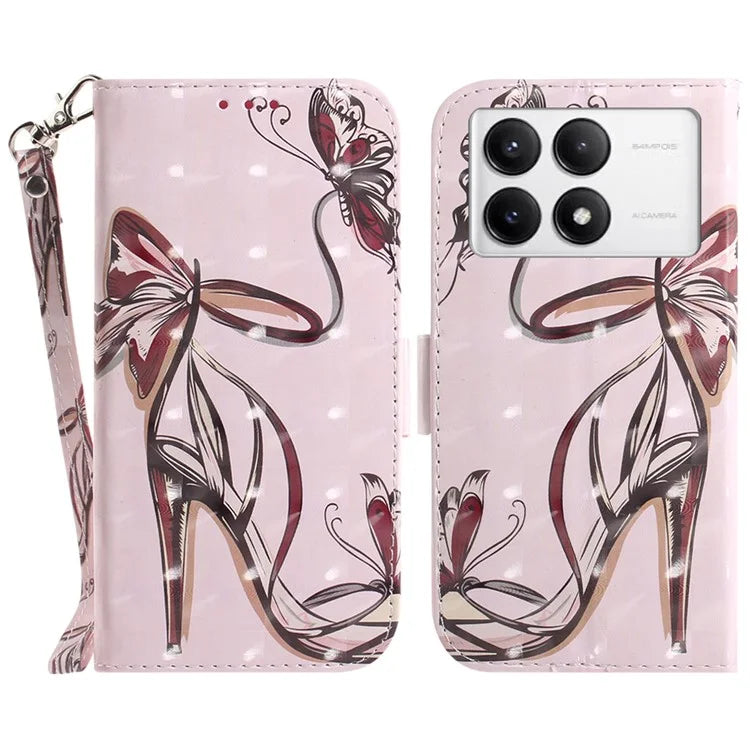 For Xiaomi Poco F6 Pro 5G / K70 5G / K70 Pro 5 Wallet Phone Case 3D Pattern Print Leather Flip Cover