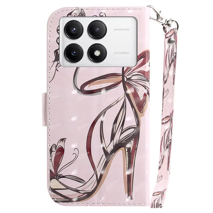 For Xiaomi Poco F6 Pro 5G / K70 5G / K70 Pro 5 Wallet Phone Case 3D Pattern Print Leather Flip Cover