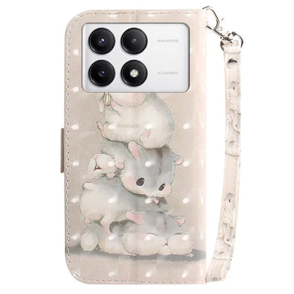 For Xiaomi Poco F6 Pro 5G / K70 5G / K70 Pro 5 Wallet Phone Case 3D Pattern Print Leather Flip Cover