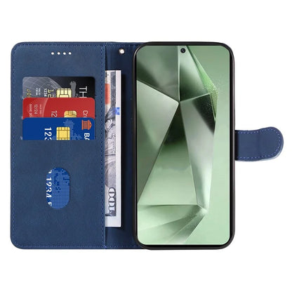 For Samsung Galaxy S24 FE Leather Case Wallet Cover Curved Line Imprinted