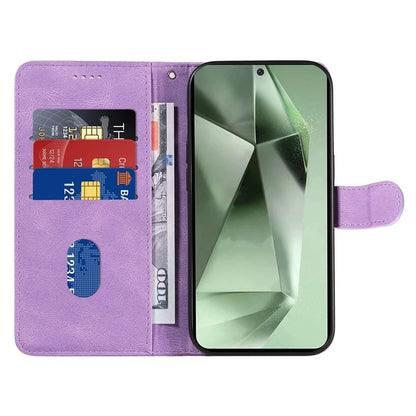 For Samsung Galaxy S24 FE Leather Case Wallet Cover Curved Line Imprinted