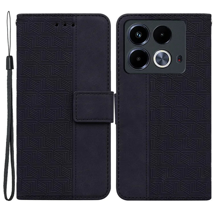 For Infinix Note 40 Phone Case Geometry Pattern Wallet Leather Flip Cover