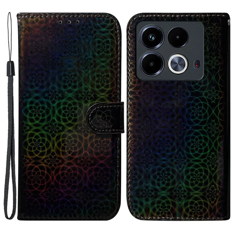 For Infinix Note 40 Stand Case Dazzling Flower Leather Phone Cover