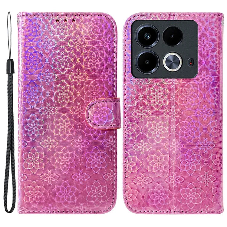 For Infinix Note 40 Stand Case Dazzling Flower Leather Phone Cover