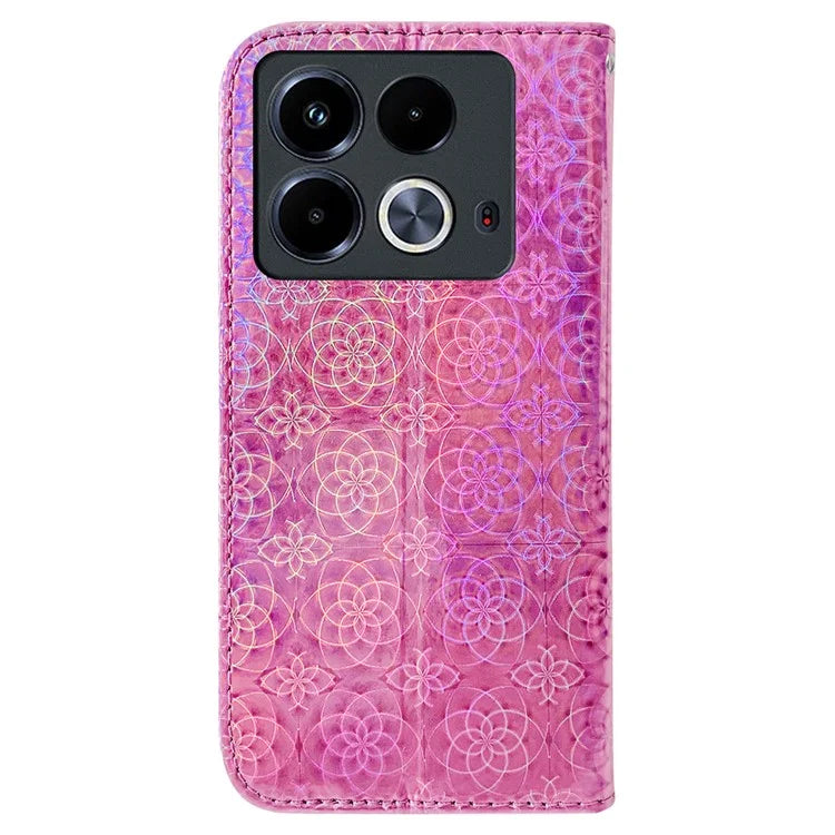 For Infinix Note 40 Stand Case Dazzling Flower Leather Phone Cover