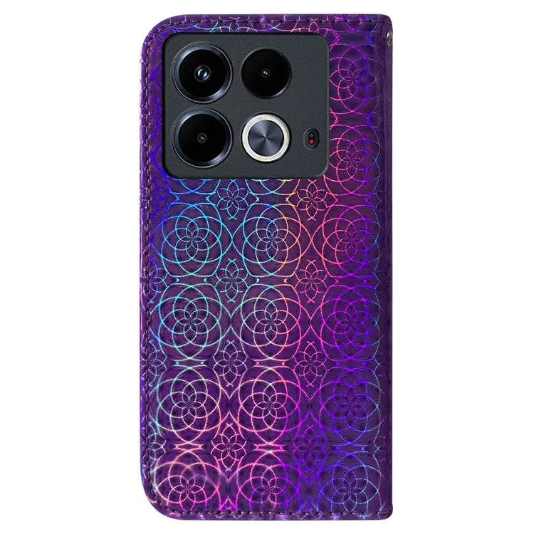 For Infinix Note 40 Stand Case Dazzling Flower Leather Phone Cover