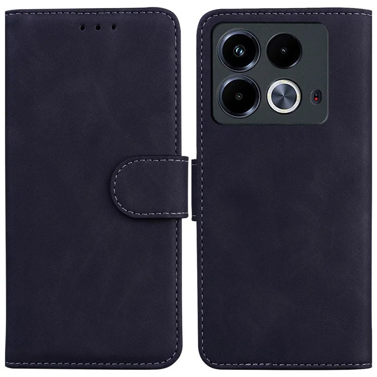 For Infinix Note 40 Phone Case Solid Color Leather Cover with Wallet