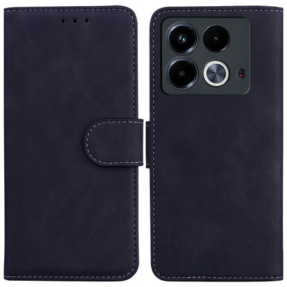 For Infinix Note 40 Phone Case Solid Color Leather Cover with Wallet