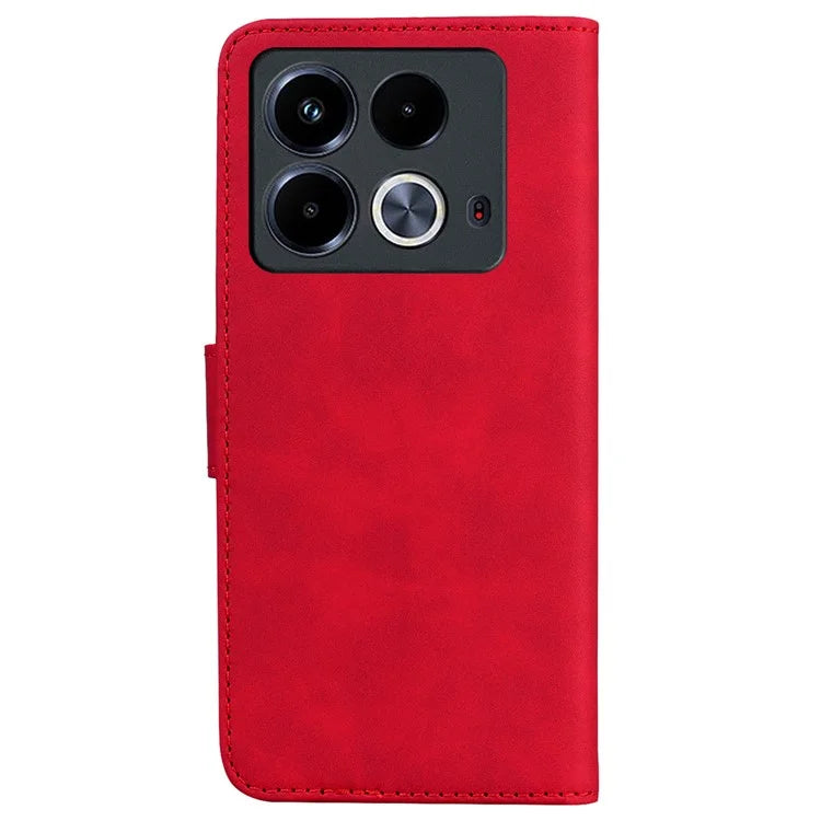 For Infinix Note 40 Phone Case Solid Color Leather Cover with Wallet