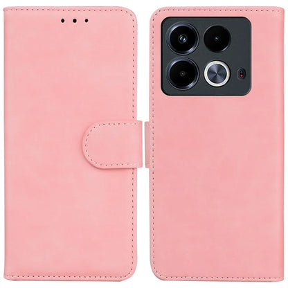For Infinix Note 40 Phone Case Solid Color Leather Cover with Wallet