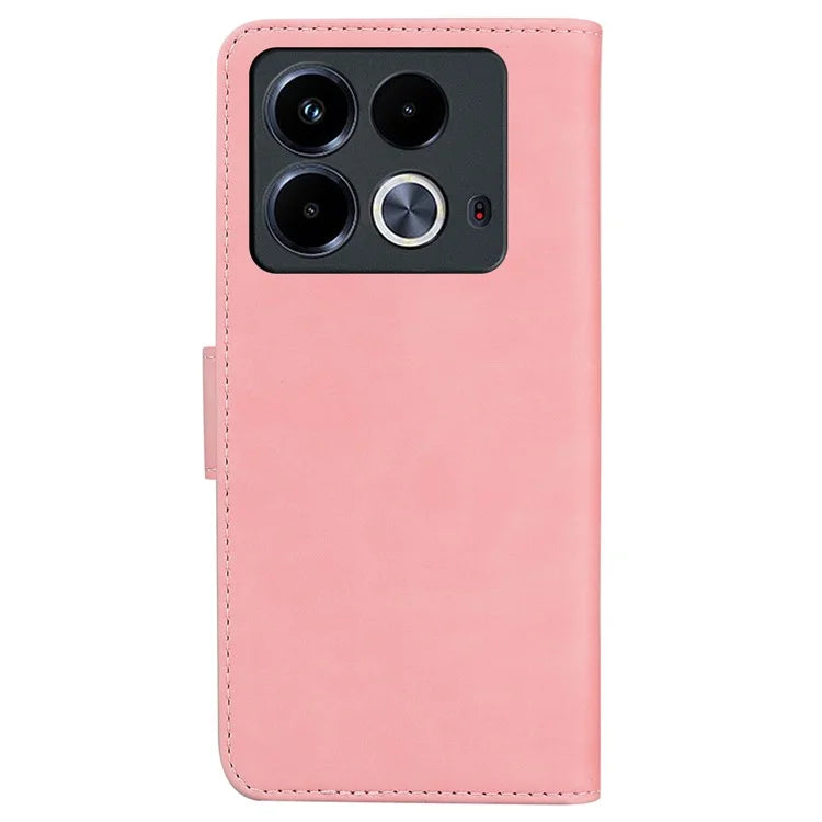 For Infinix Note 40 Phone Case Solid Color Leather Cover with Wallet