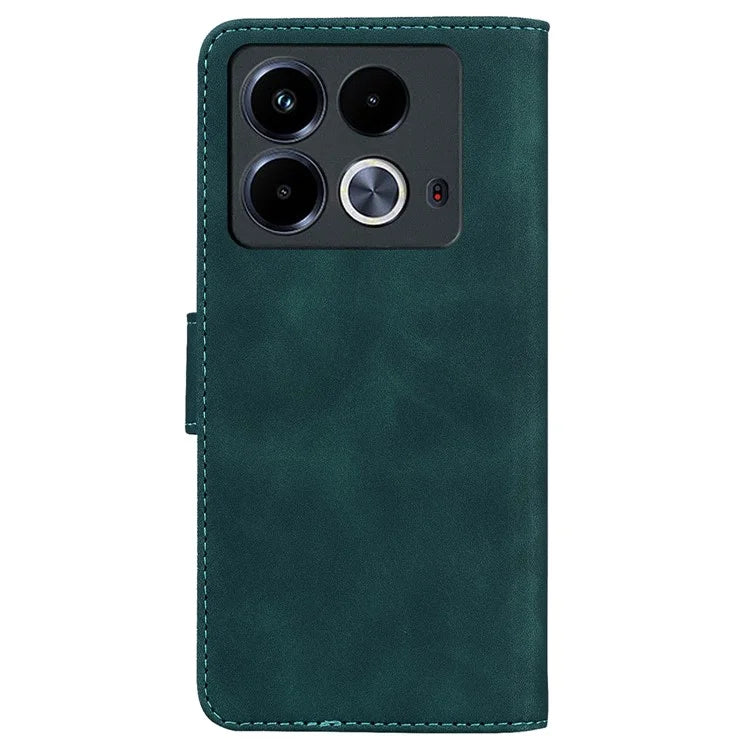 For Infinix Note 40 Phone Case Solid Color Leather Cover with Wallet