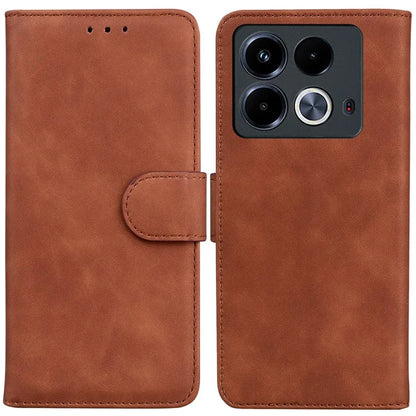 For Infinix Note 40 Phone Case Solid Color Leather Cover with Wallet