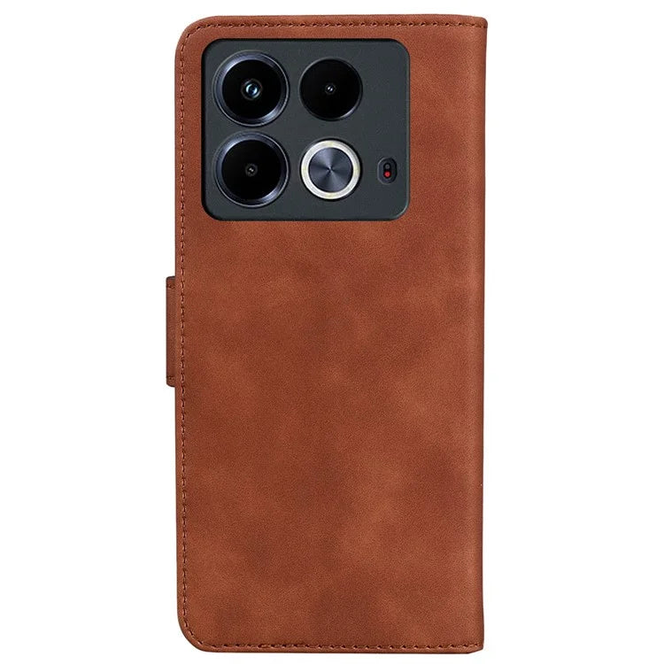 For Infinix Note 40 Phone Case Solid Color Leather Cover with Wallet