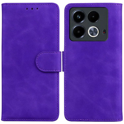 For Infinix Note 40 Phone Case Solid Color Leather Cover with Wallet