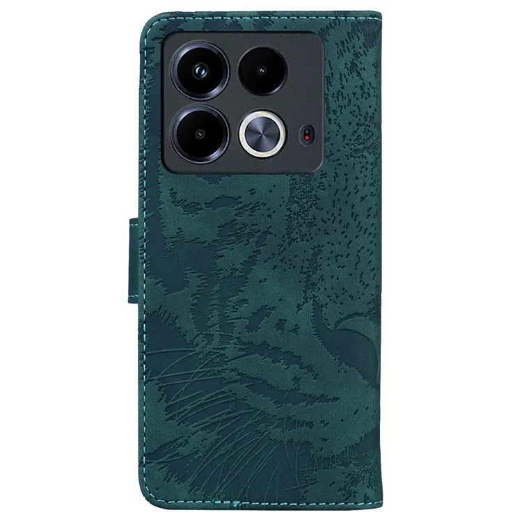 For Infinix Note 40 Case Tiger Imprint Stand Leather Phone Cover
