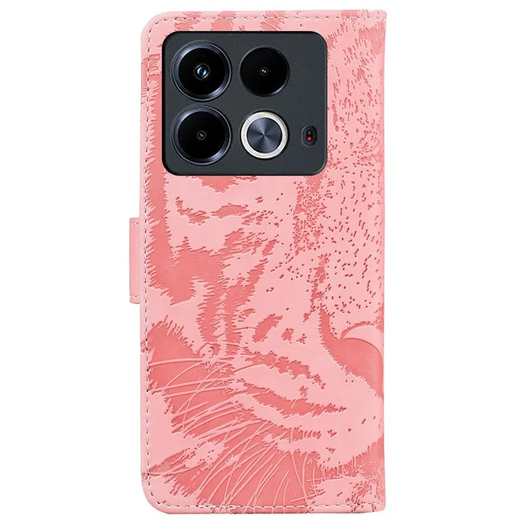 For Infinix Note 40 Case Tiger Imprint Stand Leather Phone Cover