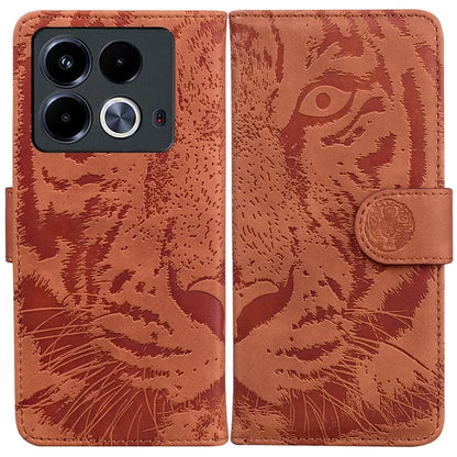 For Infinix Note 40 Case Tiger Imprint Stand Leather Phone Cover