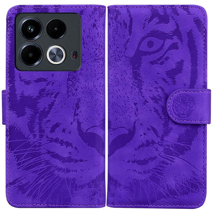 For Infinix Note 40 Case Tiger Imprint Stand Leather Phone Cover