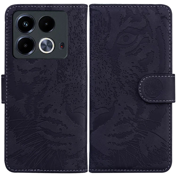 For Infinix Note 40 Case Tiger Imprint Stand Leather Phone Cover