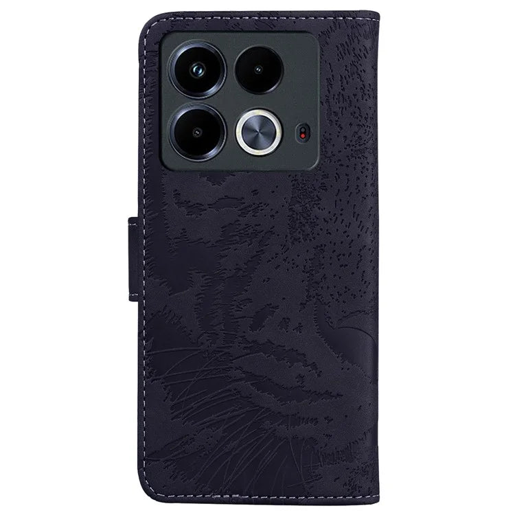 For Infinix Note 40 Case Tiger Imprint Stand Leather Phone Cover