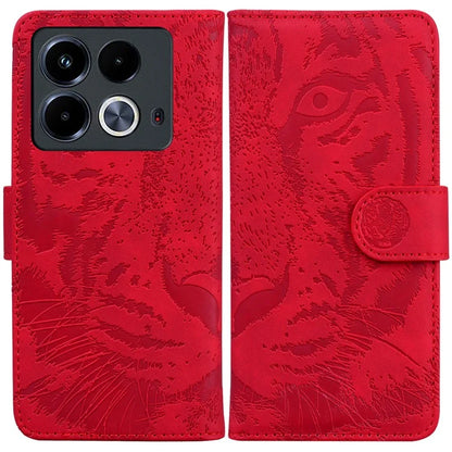 For Infinix Note 40 Case Tiger Imprint Stand Leather Phone Cover