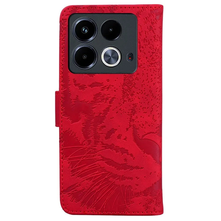 For Infinix Note 40 Case Tiger Imprint Stand Leather Phone Cover