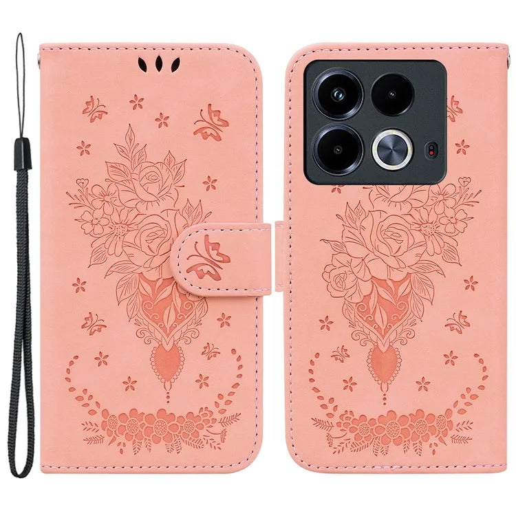 For Infinix Note 40 Phone Case Shockproof Leather Cover Pattern Imprint