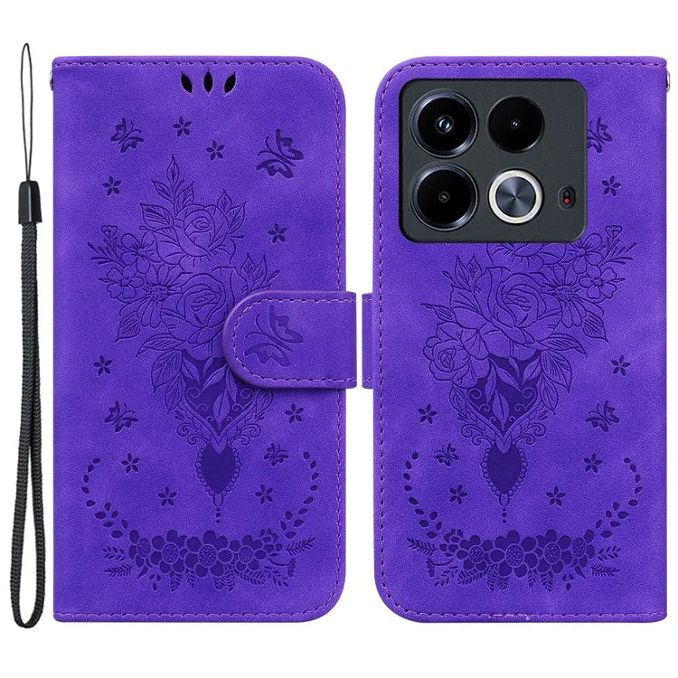 For Infinix Note 40 Phone Case Shockproof Leather Cover Pattern Imprint