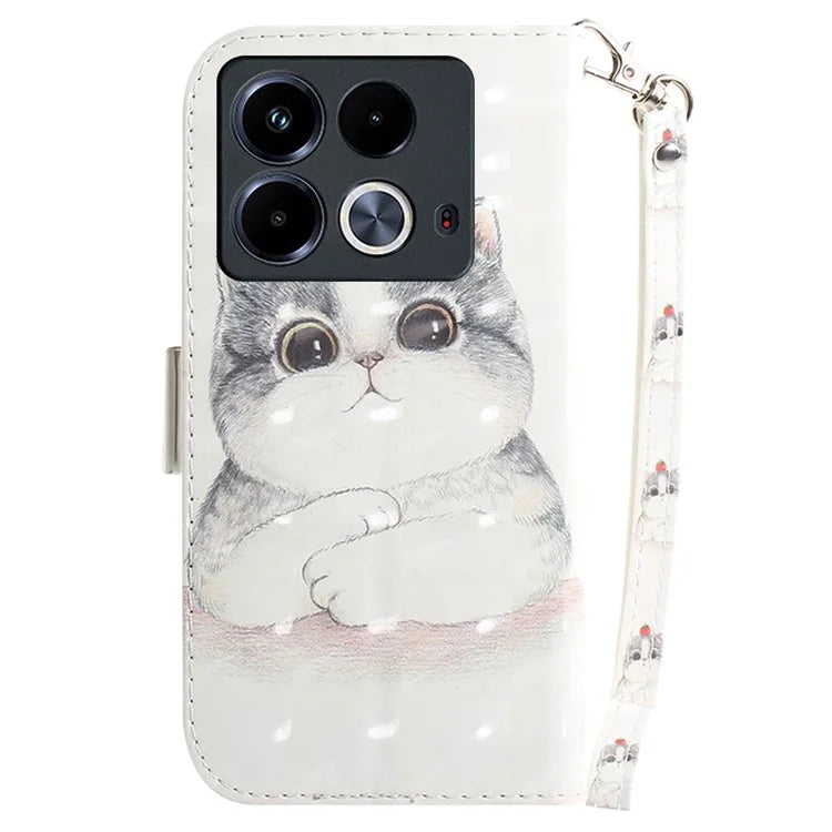 For Infinix Note 40 Phone Case 3D Pattern Print Leather Flip Wallet Cover