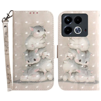 For Infinix Note 40 Phone Case 3D Pattern Print Leather Flip Wallet Cover