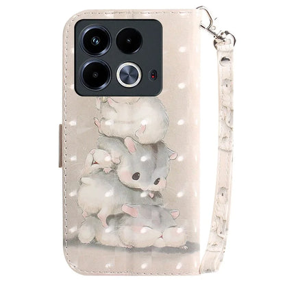 For Infinix Note 40 Phone Case 3D Pattern Print Leather Flip Wallet Cover