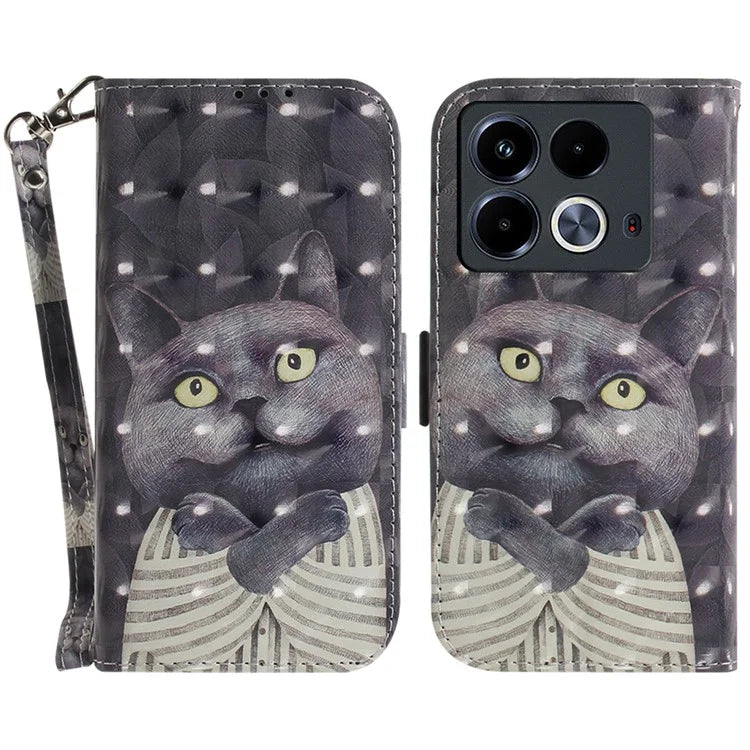 For Infinix Note 40 Phone Case 3D Pattern Print Leather Flip Wallet Cover